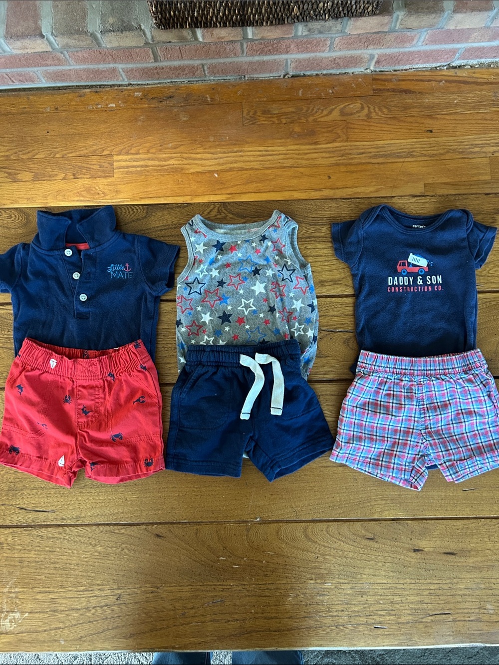 Carters infants boys shorts and onesies size 3 months